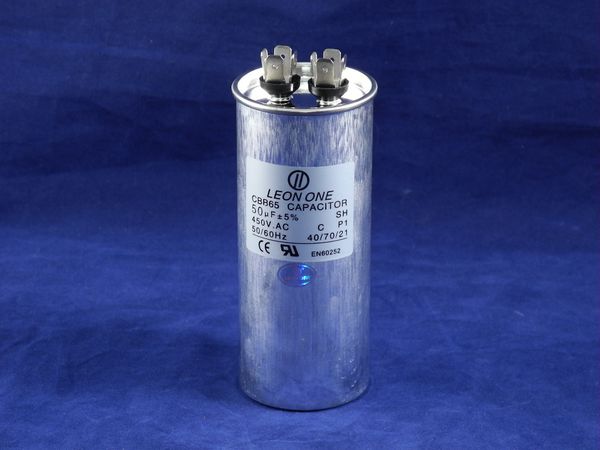 Зображення Пуско-робочий конденсатор у металі CBB65 на 50 МкФ 50 МкФ, зовнішній вигляд та деталі продукту