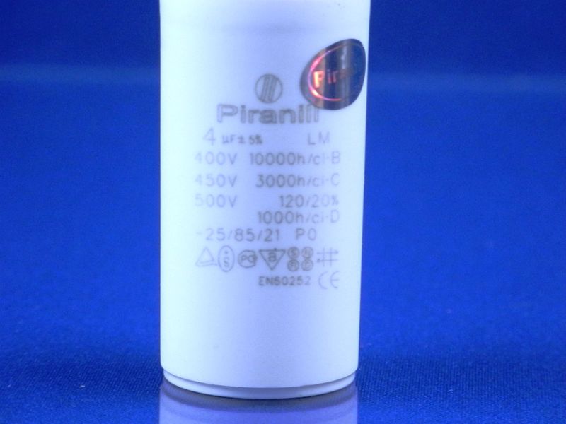 Зображення Пуско-робочий конденсатор у пластику CBB60 на 4 МкФ 4 МкФ, зовнішній вигляд та деталі продукту