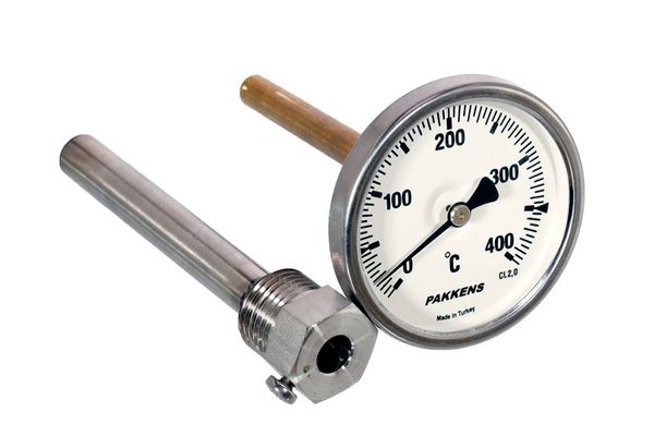 Зображення Термометр для духовки Pakkens зі штуцером L=109 мм, D=63 мм (0-400°C) (630400109) 630400109, зовнішній вигляд та деталі продукту