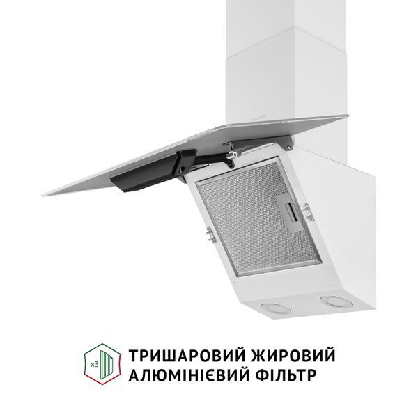 Вытяжка декоративная наклонная Perfelli VICCO 6HSR BIANCO &mdash; фото 5