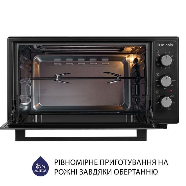 Зображення Електрична піч Minola FOET 4815 BL 5902767909365, зовнішній вигляд та деталі продукту