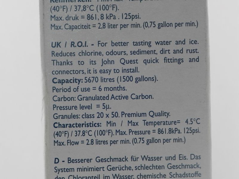 Изображение Фильтр очистки воды для холодильника BOSCH (00750558) 481281718629-3, внешний вид и детали продукта