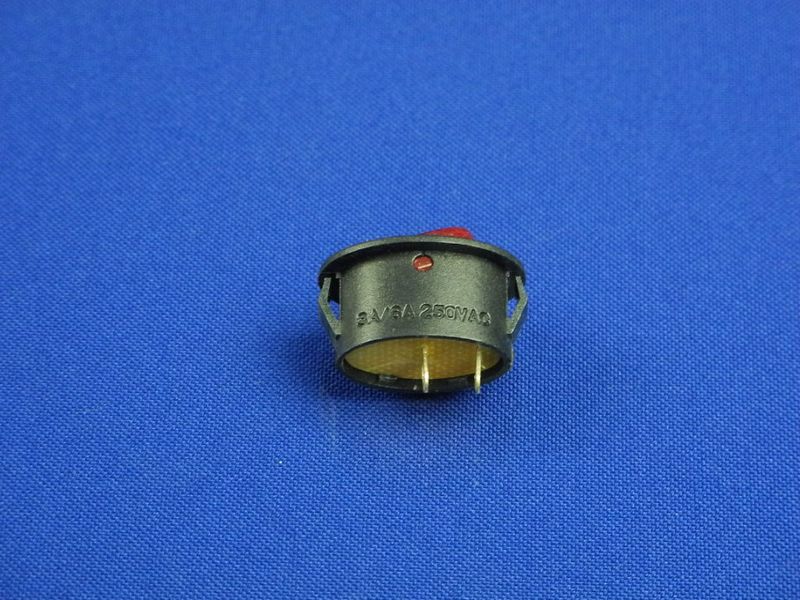 Изображение Кнопка овальная, черно-красная, 2 контакта, (250V, 3A/6A) P2-0129, внешний вид и детали продукта