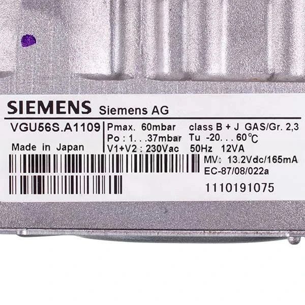 Зображення Газовий клапан Siemens 3/4&Prime; VGU56.A1109 для котлів Fondital, Nova Florida (6VALVGAS06-2) 6VALVGAS06-2, зовнішній вигляд та деталі продукту