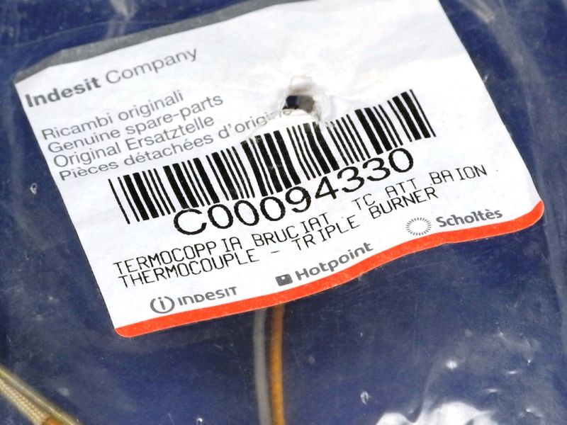 Изображение Термопара (газ-контроль) конфорки для газовой плиты INDESIT (C00094330) (482000028009) C00094330_600, внешний вид и детали продукта