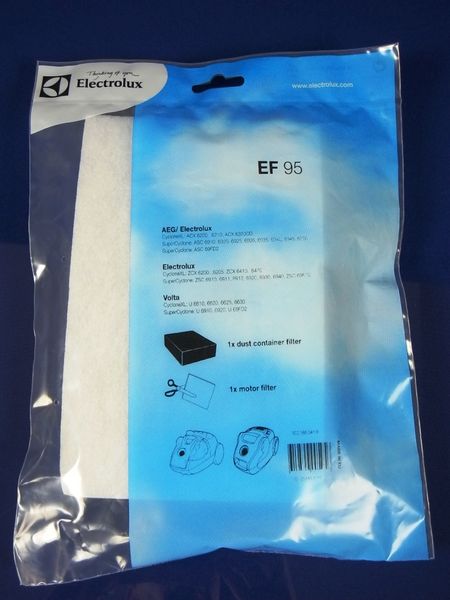 Зображення Набір фільтрів EF95 для пилососа Electrolux/Zanussi (9001663419), (1180228015) 9001663419, зовнішній вигляд та деталі продукту