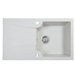 Изображение Мойка кухонная гранитная Perfelli FELICINETTO PGF 114-78 WHITE 5902767150095, внешний вид и детали продукта