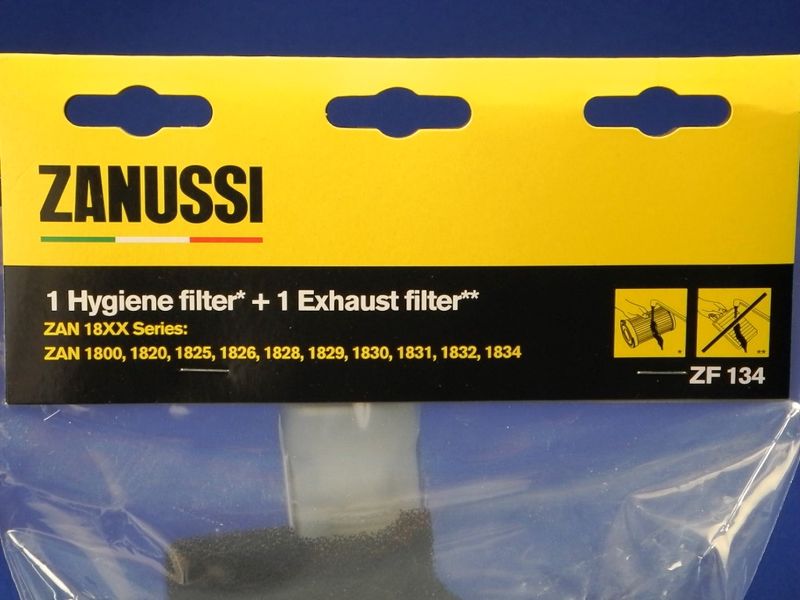 Изображение Цилиндрический HEPA фильтр для безмешкового пылесоса + выходной фильтр Zanussi ZAN 18 (9001664656) 900166465, внешний вид и детали продукта