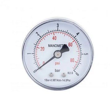Манометр осьовий, 0-6 бар, 1/4", &Oslash;50 мм SD Plus SD1716B &mdash; фото 1