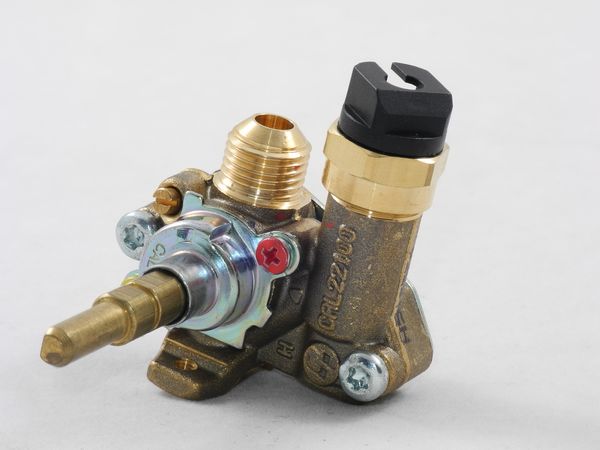 Зображення Кран газовий середнього пальника для газових плит серії GF,PH,TD,TG,TQ (C00111240) 111240, зовнішній вигляд та деталі продукту