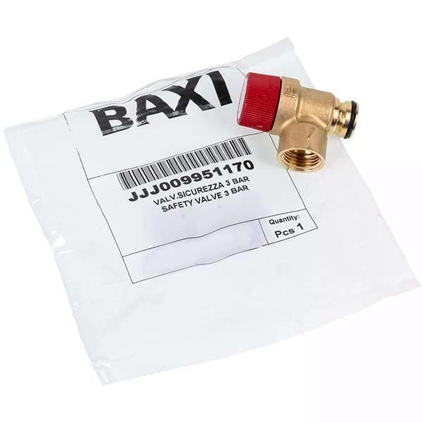 Зображення Запобіжний клапан 3 бар 1/2" під гвинт для газового казана Baxi Westen (9951170) 9951170-o, зовнішній вигляд та деталі продукту