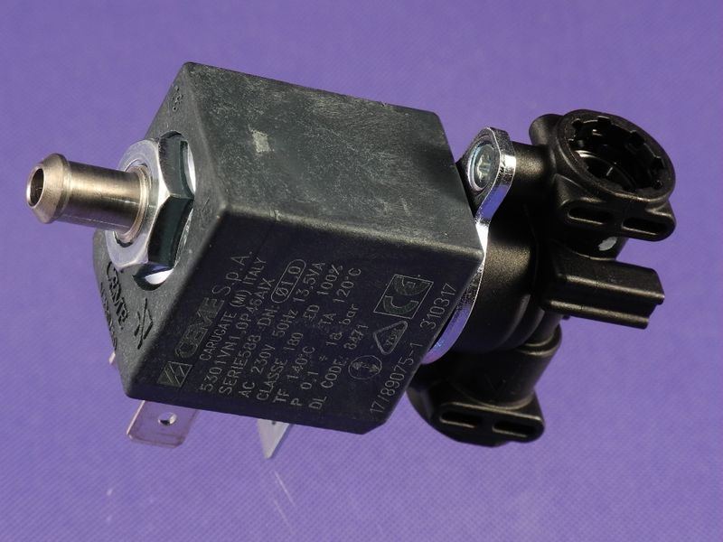Зображення Клапан електромагнітний для кавомашини DeLonghi (5213218471) 5213218471, зовнішній вигляд та деталі продукту