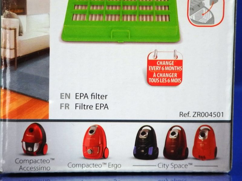 Изображение Фильтр HEPA для пылесоса Rowenta/Tefal/Moulinex (ZR004501) ZR004501, внешний вид и детали продукта