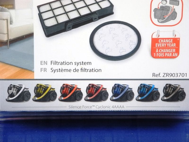 Изображение Набор фильтров для пылесоса Rowenta серии Silence Force Cyclonic 4A RO76 (ZR903701) ZR903701, внешний вид и детали продукта