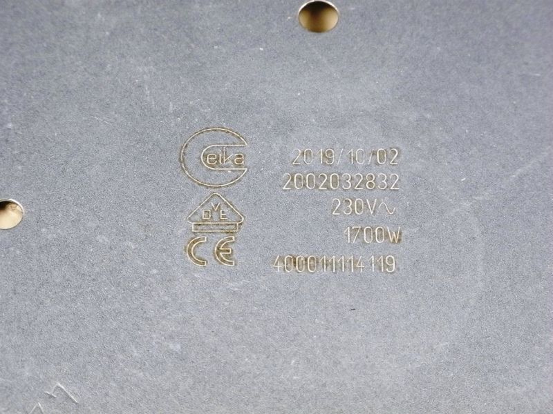 Зображення Конфорка для склокерамічних поверхонь, D=180 мм. 1700W, EGO (480121101516), (481231018889) 481231018889, зовнішній вигляд та деталі продукту