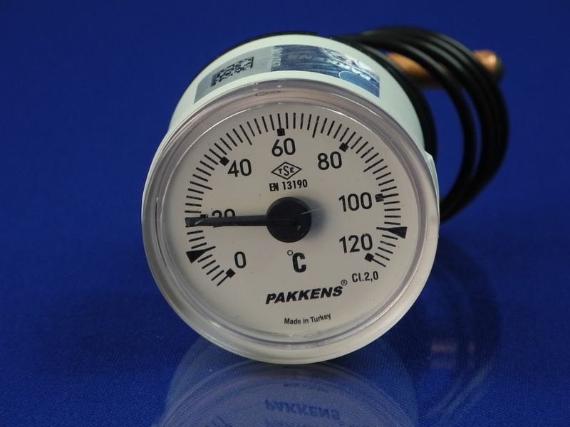 Изображение Термометр капиллярный PAKKENS D=40 мм., капилляр длинной 1 м., темп. 0-120 °C 040/502120502, внешний вид и детали продукта