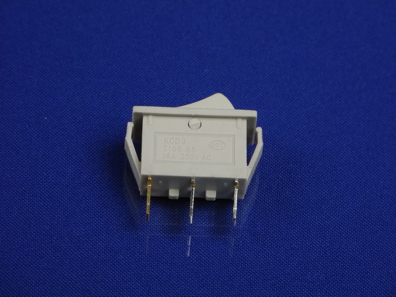 Зображення Кнопка сіра з індикатором KCD3 (250V, 16A, 3 контакти) P2-0096, зовнішній вигляд та деталі продукту