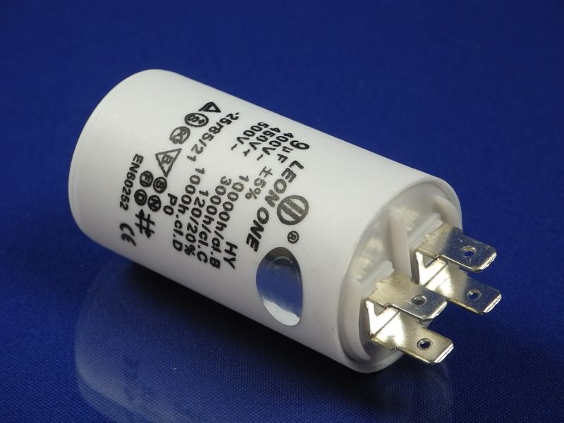 Зображення Пуско-робочий конденсатор у пластику CBB60 на 9 МкФ 9 МкФ, зовнішній вигляд та деталі продукту