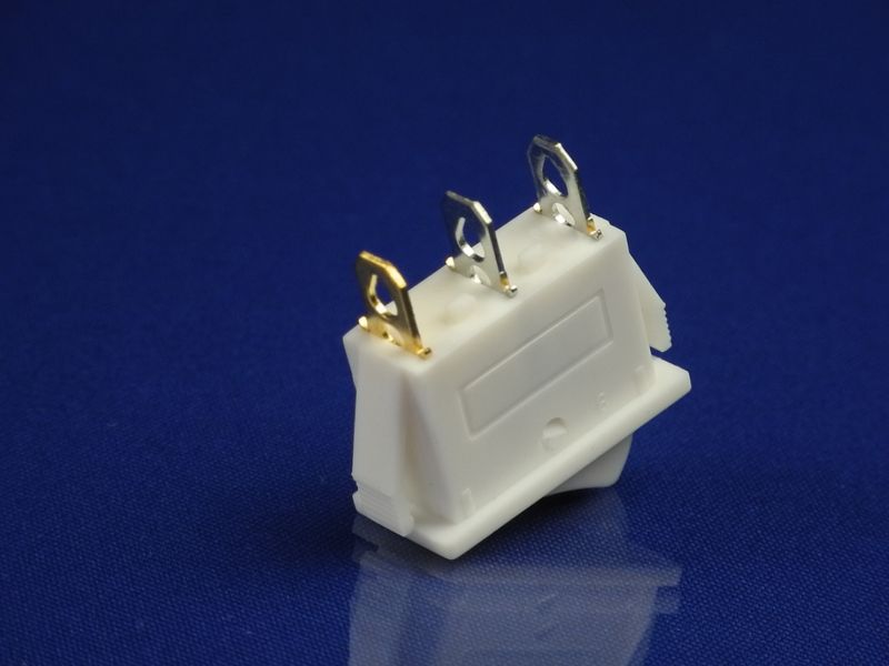Изображение Кнопка белая с индикацией KCD3 (250V, 16A, 3 контакта) P2-0097, внешний вид и детали продукта