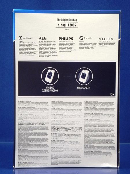 Зображення Набір паперових мішків для пилу для Zanussi-Electrolux-AEG (900168462) (9001684621) 900168462, зовнішній вигляд та деталі продукту