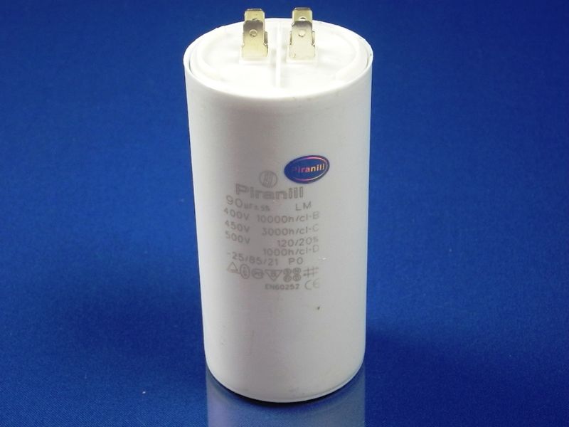 Зображення Пуско-робочий конденсатор у пластику CBB60 на 90 МкФ 90 МкФ, зовнішній вигляд та деталі продукту