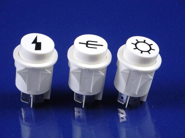 Изображение Набор универсальных кнопок для электроплит белого цвета (PBS-18) PBS-18, внешний вид и детали продукта