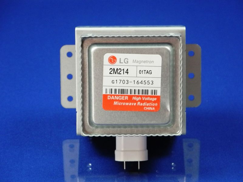 Изображение Магнетрон СВЧ LG 2M214-01TAG 950W (Две планки с 3 отверстия, подключение перпендикулярно, контакты) 2M214-01TAG, внешний вид и детали продукта