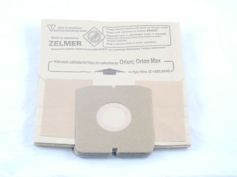 Изображение Комплект одноразовых мешков (5 штук) для пылесоса Zelmer (1500.0055) 1500.0055, внешний вид и детали продукта