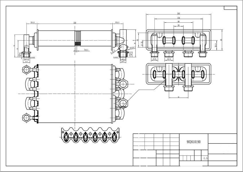 Bithermal heat exchanger for Ferroli Domiproject F24, FFEasy F24 boilers (902610190)