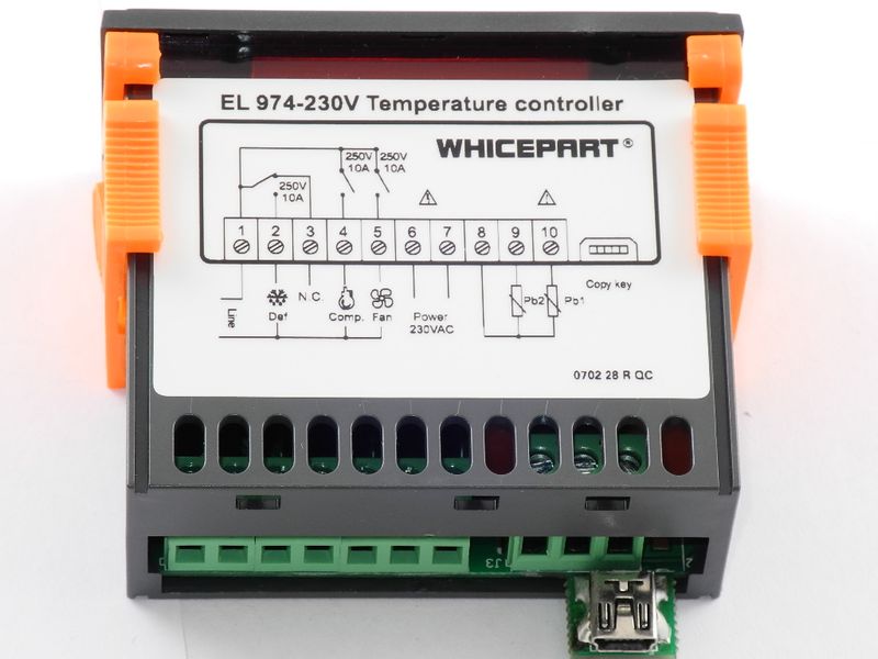 Зображення Модуль (контролер) для промислових холодильників (2 датчики), (WHICEPART EL 974) WHICEPART EL 974, зовнішній вигляд та деталі продукту